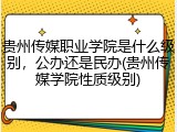 贵州传媒职业学院是什么级别，公办还是民办(贵州传媒学院性质级别)