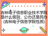 吉林电子信息职业技术学院是什么级别，公办还是民办(吉林电子信息学院性质)