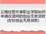 云南经贸外事职业学院如何申请在读间的创业无息贷款(在校创业无息贷款)
