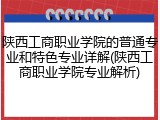 陕西工商职业学院的普通专业和特色专业详解(陕西工商职业学院专业解析)