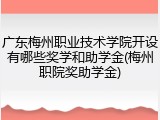 广东梅州职业技术学院开设有哪些奖学和助学金(梅州职院奖助学金)