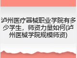泸州医疗器械职业学院有多少学生，师资力量如何(泸州医械学院规模师资)
