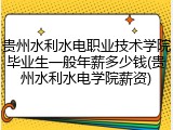 贵州水利水电职业技术学院毕业生一般年薪多少钱(贵州水利水电学院薪资)
