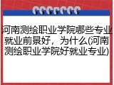 河南测绘职业学院哪些专业就业前景好，为什么(河南测绘职业学院好就业专业)