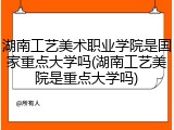 湖南工艺美术职业学院是国家重点大学吗(湖南工艺美院是重点大学吗)