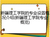 新疆理工学院的专业设置概况介绍(新疆理工学院专业概览)