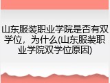 山东服装职业学院是否有双学位，为什么(山东服装职业学院双学位原因)