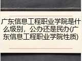 广东信息工程职业学院是什么级别，公办还是民办(广东信息工程职业学院性质)