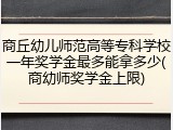 商丘幼儿师范高等专科学校一年奖学金最多能拿多少(商幼师奖学金上限)
