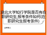 湖北大学知行学院是否有在职研究生,报考条件如何(在职研究生报考条件)