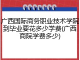 广西国际商务职业技术学院到毕业要花多少学费(广西商院学费多少)