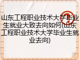山东工程职业技术大学毕业生就业大致去向如何(山东工程职业技术大学毕业生就业去向)