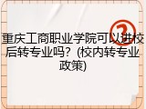 重庆工商职业学院可以进校后转专业吗？(校内转专业政策)