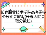 长春职业技术学院高考需多少分能录取呢(长春职院录取分数线)