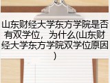 山东财经大学东方学院是否有双学位，为什么(山东财经大学东方学院双学位原因)