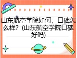 山东航空学院如何，口碑怎么样？(山东航空学院口碑好吗)