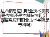 江西信息应用职业技术学院是专科还是本科院校呢(江西信息应用职业技术学院是专科吗)