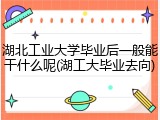 湖北工业大学毕业后一般能干什么呢(湖工大毕业去向)