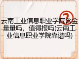 云南工业信息职业学院含金量量吗，值得报吗(云南工业信息职业学院靠谱吗)