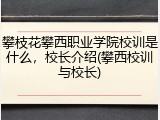攀枝花攀西职业学院校训是什么，校长介绍(攀西校训与校长)