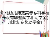 川北幼儿师范高等专科学校开设有哪些奖学和助学金(川北幼专奖助学金)