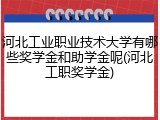 河北工业职业技术大学有哪些奖学金和助学金呢(河北工职奖学金)