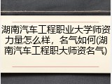 湖南汽车工程职业大学师资力量怎么样，名气如何(湖南汽车工程职大师资名气)