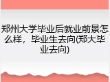 郑州大学毕业后就业前景怎么样，毕业生去向(郑大毕业去向)