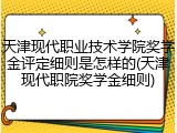 天津现代职业技术学院奖学金评定细则是怎样的(天津现代职院奖学金细则)