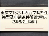 重庆文化艺术职业学院招生类型及申请条件解读(重庆艺职招生简析)