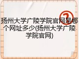 扬州大学广陵学院官网是哪个网址多少(扬州大学广陵学院官网)