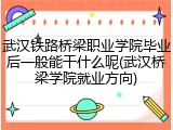武汉铁路桥梁职业学院毕业后一般能干什么呢(武汉桥梁学院就业方向)