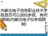 内蒙古电子信息职业技术学院是否可以进校参观，有何限制(内蒙古电子校参观限制)