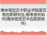 南京视觉艺术职业学院是否有在职研究生,报考条件如何(南京视觉艺术在职研条件)