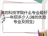 潍坊科技学院什么专业最好，一年招多少人(潍坊优势专业及招生)