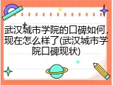 武汉城市学院的口碑如何，现在怎么样了(武汉城市学院口碑现状)