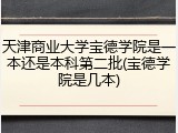 天津商业大学宝德学院是一本还是本科第二批(宝德学院是几本)