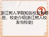 浙江树人学院知名校友有哪些，校史介绍(浙江树人校友与校史)