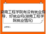 湖南工程学院有没有就业指导，好就业吗(湖南工程学院就业情况)