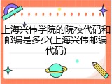 上海兴伟学院的院校代码和邮编是多少(上海兴伟邮编代码)