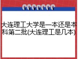 大连理工大学是一本还是本科第二批(大连理工是几本)