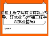 新疆工程学院有没有就业指导，好就业吗(新疆工程学院就业情况)