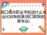 周口城市职业学院读什么专业比较有前景(周口职院前景专业)