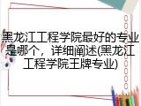 黑龙江工程学院最好的专业是哪个，详细阐述(黑龙江工程学院王牌专业)