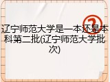 辽宁师范大学是一本还是本科第二批(辽宁师范大学批次)
