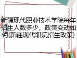 新疆现代职业技术学院每年招生人数多少，政策变动如何(新疆现代职院招生政策)