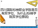四川国际标榜职业学院是否有双学位，为什么(标榜学院双学位原因)