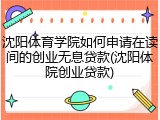 沈阳体育学院如何申请在读间的创业无息贷款(沈阳体院创业贷款)