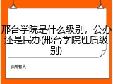 邢台学院是什么级别，公办还是民办(邢台学院性质级别)