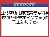 驻马店幼儿师范高等专科学校到毕业要花多少学费(驻马店幼师学费)